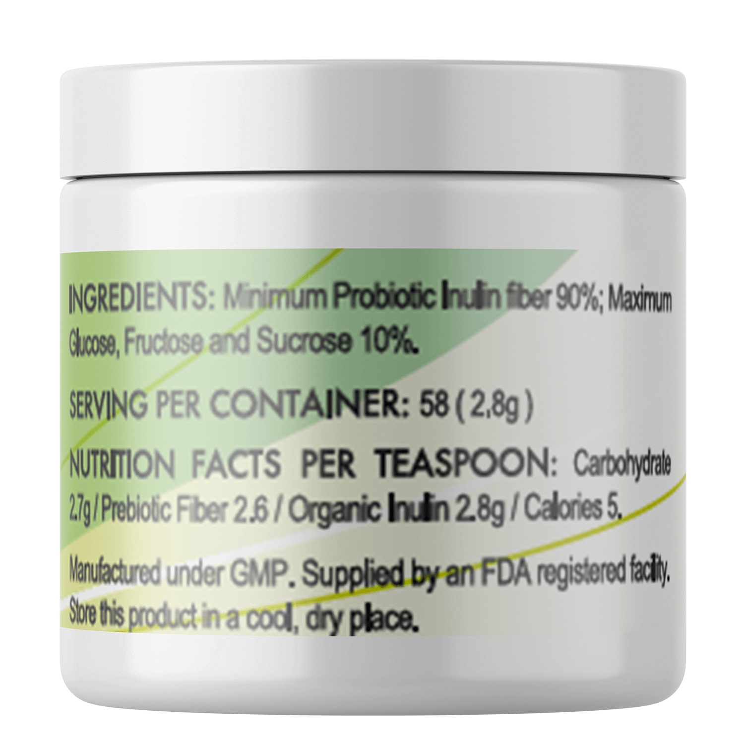 AnuMed Inulin ( 6 oz ) a polysaccharide, is a Soluble Fiber is indigestible by The Body and Beneficial to Good Bacteria The Gut.