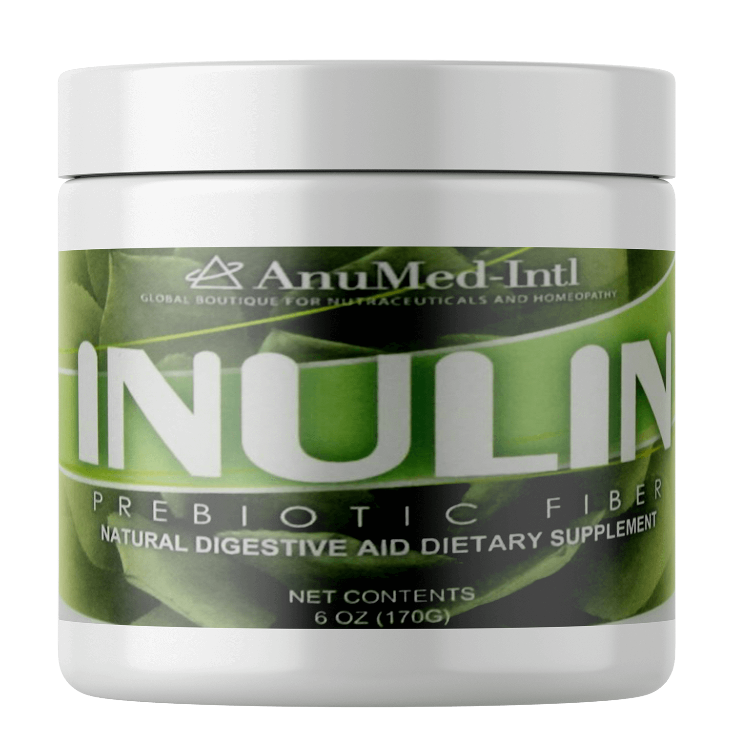 AnuMed Inulin ( 6 oz ) a polysaccharide, is a Soluble Fiber is indigestible by The Body and Beneficial to Good Bacteria The Gut.